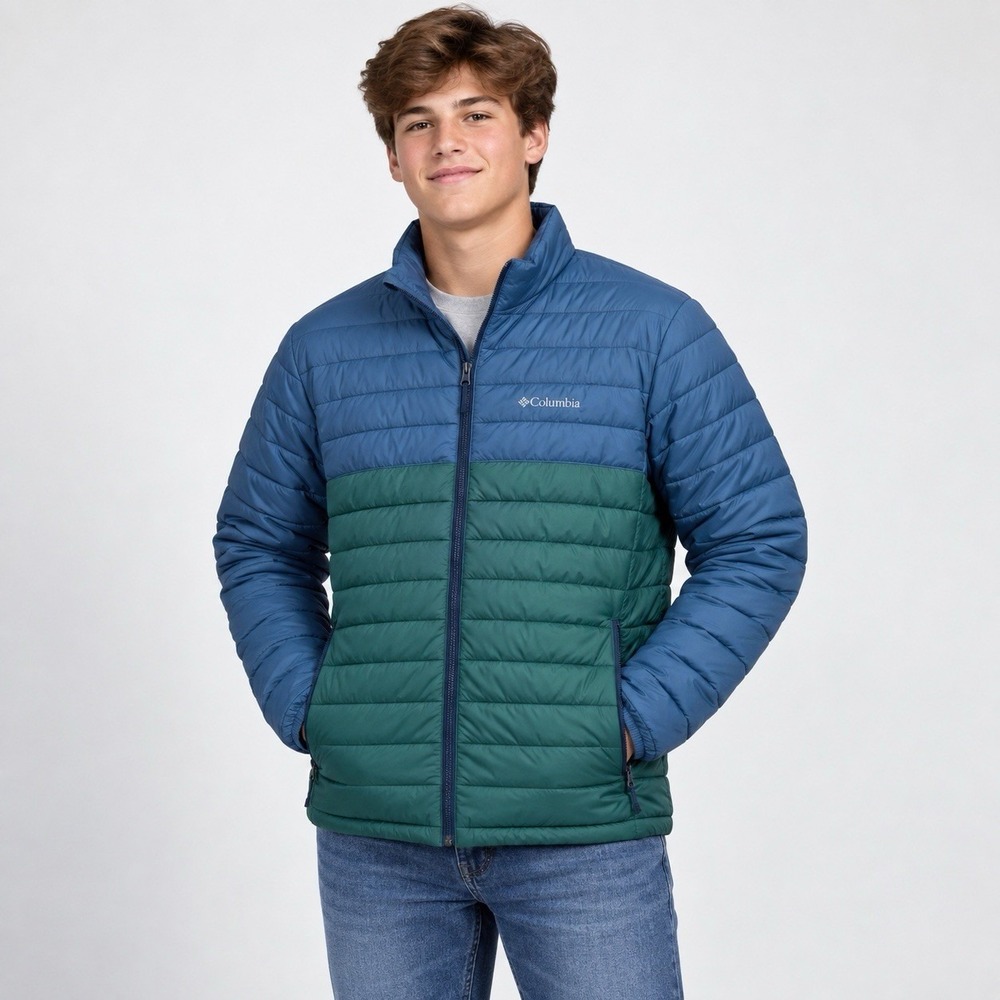 Columbia Omni-Heat Puffer Jacket Boy's XL Colorblock Gorpcore Granola Boy Y2K